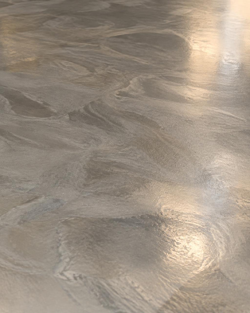 Close-up of a soft marbled metallic coating surface